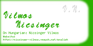 vilmos nicsinger business card